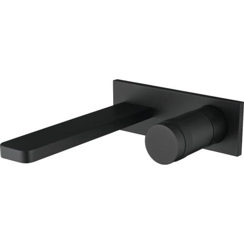 Wall mounted Black brass bathroom sink faucet Cold and hot water basin mixer faucet Exquisite switch--High quality series