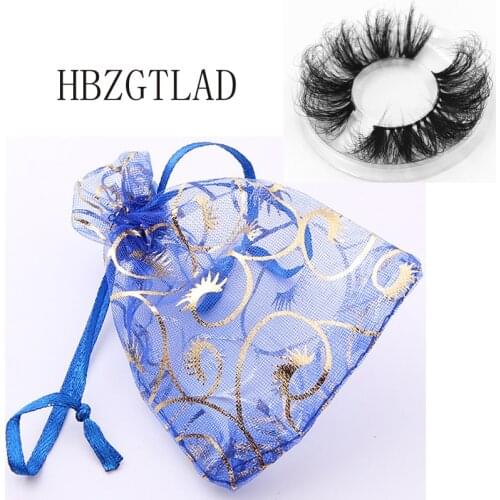 NEW Wholesale 100PCS Organza Bag lash design Eyelash Packaging Drawstring Pouches Organza Creative Eyelashes Gift Package