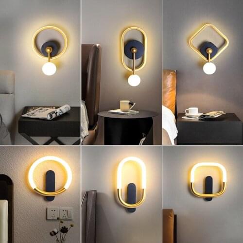 New Bedroom Bedside Lamp Wall Lamp Nordic LED Lamp Aisle Corridor Light Creative Living Room Background Wall Light AC85-220V