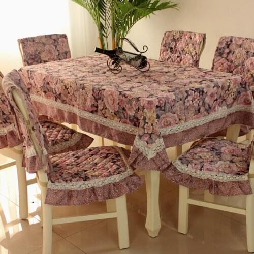 Europe Polyester Tablecloth cloth chair covers cushion tables and chairs bundle chair cover rustic lace cloth set tablecloths A1