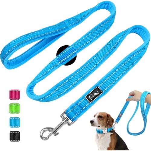 Dog Leash Soft Nylon Padded Pet Dog Lead Belt Reflective Walking Running Dog Leashes Rope For Small Large Dogs Pet Supplies