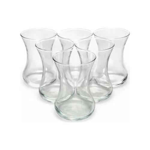 Slim waist 6 piece English tea cups high quality made in turkey service six people-each glass 135cc
