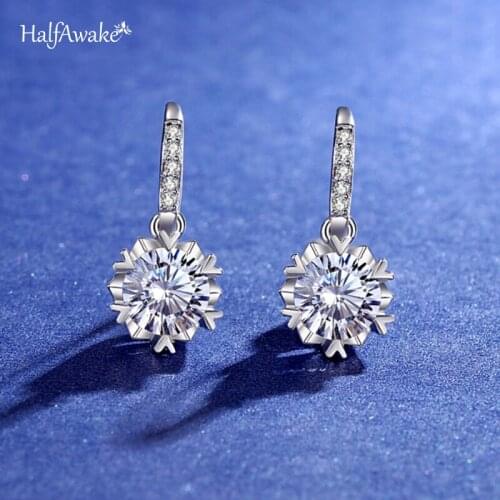 D Color Moissanite Love Promise 925 Sterling Silver Piercing Ear Womens Dangling Earrings Girl 2021 Trend Wedding Jewelry Gift