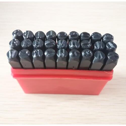 27pcs/set 5mm Steel Punch Stamp Leather Tool A-Z 26 Letters Hand DIY Punching Carving Seal Carbon Steel