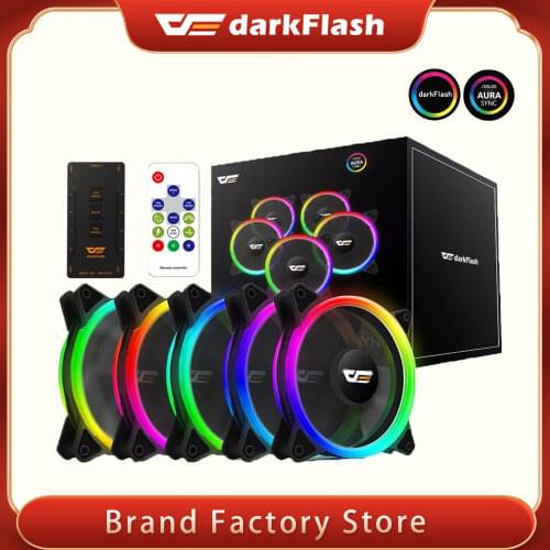 Darkflash DR12 PRO aura sync 120mm Cooling Fan RGB Adjustable speed Adjust LED 12cm Double halo pc computer Cooler argb Case Fan