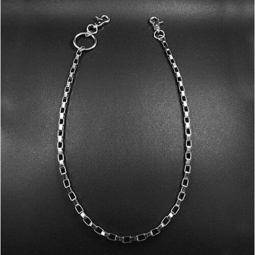 Fashion alloy chain pants with large metal ring trousers chain punk hip hop fashion chain jeans metal belt square box style