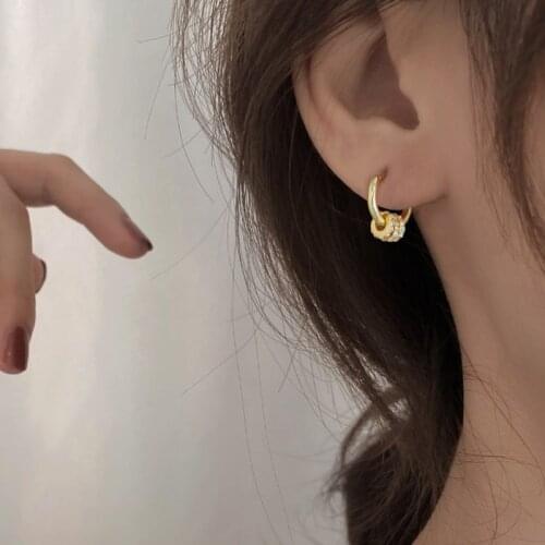 Circle Cubic Zirconia Bling More Ways to Wear Gold Silver Color Hoop Earrings For Women Girls Glitter Luxury Jewelry SD2341
