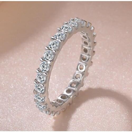 Rings for Women Silver 925 Natural Diamond Wedding Bands Fine Luxury Jewelry 4-10 Size Simple Temperament Big Silver Rings Gift