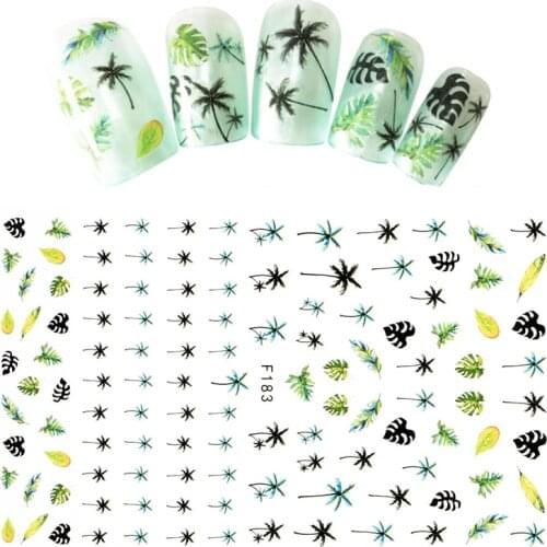 1PC 12.2*7.5cm 3D nail stickers Dandelion marine life Nail Art Stickers feather Leaf Flower Nail Decal Manicure Decorations