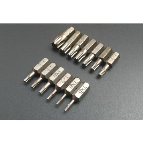New 10Pcs 1/4" Torx bit T6-T45 L25mm S2 Torx Screwdriver Bit T40 Magnetic Hex Screwdriver Bits DIY Hand Tools