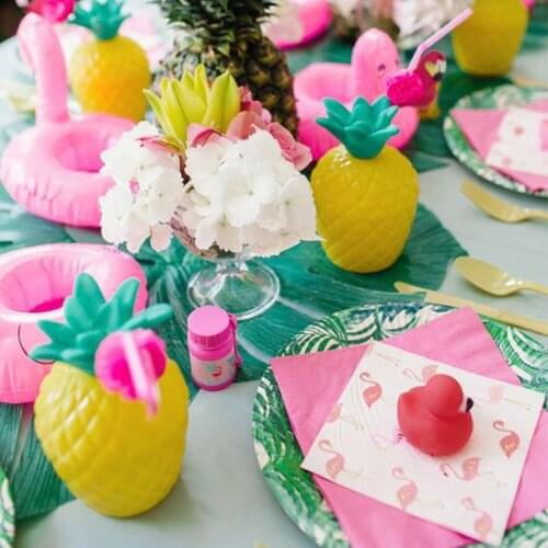 2021 Hawaiian Party Decoration Flamingo Pineapple Turtle Leaf Balloons Luau Party Beach Summer Tropical Birthday Decoration Kids