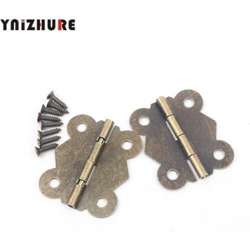 50PcsAntique Vintage Butterfly Hinge Bronze Tone Metal Hinge Cabinet Door Hinge 4 Holes Butterfly With Screws