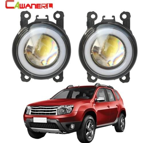 Cawanerl For Renault Duster Car H11 LED Fog Light COB Angel Eye Daytime Running Light 3000LM 12V 2012 2013 2014 2015