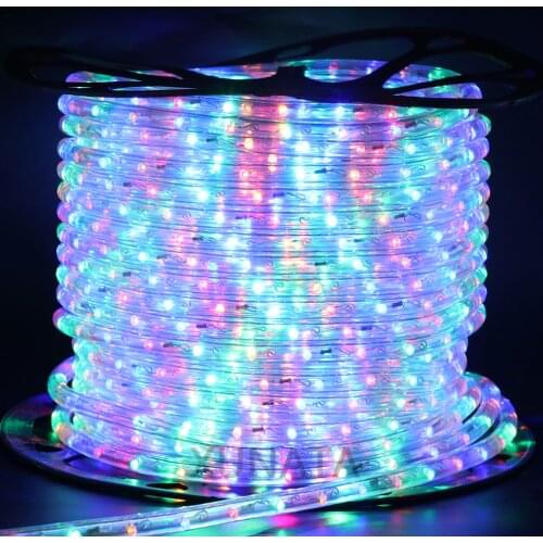 EU 220V LED Strip Waterproof Outdoor Garden 360 Degree Ligthing LED Rope Tube Lamp Multi Rainbow Fairy Lights Neon Strip