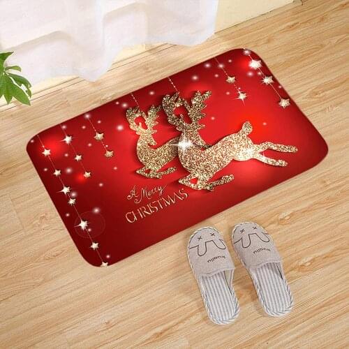 Flannel Carpet Christmas Decor For Home Rug Bathroom Doormat Merry Christmas Deco 2020 Navidad Xmas Party Decor Happy New Year