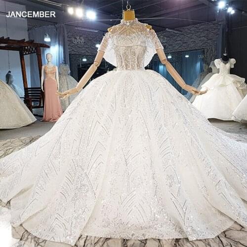 HTL2106 Sleeveless Luxurious Strapless Crystal Beading Sequined Wedding Dress 2021 For Woman Ball Gowns