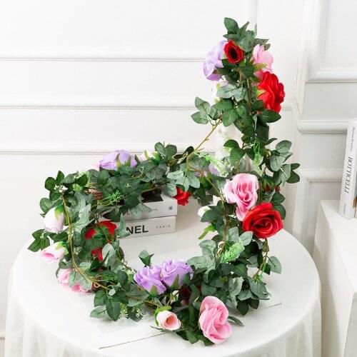 Artificial Flower Rose Garland Rose Flower Vine 170cm Long rose vine for wedding decor