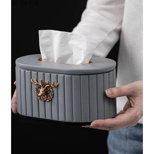 European-style Living Room Tissue Box Storage Household Pumping Box Creative Napkin Box Modern Home Decoration Ornaments