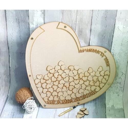 Heart Drop box message, wedding message book, wooden heart wedding message, Drop Box message, Heart Sign a Heart