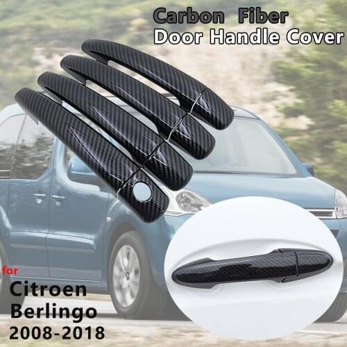 Carbon Fiber Door Handle Cover Catch Car Accessories for Citroen Berlingo 2008 2009 2010 2011 2012 2013 2014 2015 2016 2017 2018