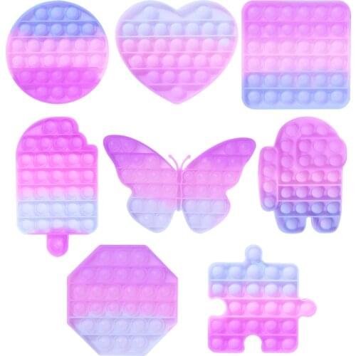 Hot Color Changeable Push Bubble Fidget Toys Adult Relief Antistress Soft Squishy Anti-Stress Simple Dimple AntiStress Box