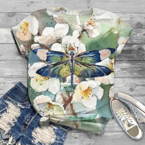 2021 mens and womens casual summer fashion 3D dragonfly print T-shirt comfortable outdoor street shirt childrens T-shirt