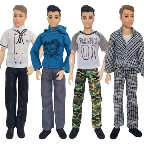 32Cm Kens The Boyfriend Handmade Outfit Set Clothes Camouflage T-shirt Fit Barbies Doll Accessories House Dressing Up Kids Toys