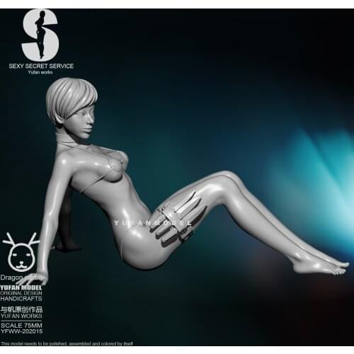 75MM Resin Figure Kits YuFan model Sexy agent self-assembled YFWW-201909
