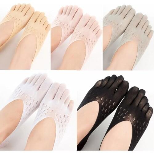 3 Pairs Summer Thin Fishnet Non Slip Invisible Socks Set Women Nylon No Show Black White Lace Tulle Socks Slippers Shoe Liners