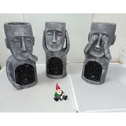 2021 New Look and Hear Flower Pots Resin Ornaments Easter Ornaments Home Garden Decorations