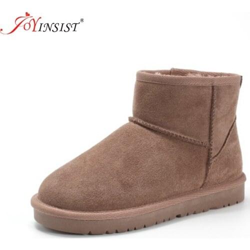 2020 New Fashion Autumn And Winter Women Snow Boots Cowhide Leather Ankle Boots Warm Winter Boots Woman shoes Waterproof