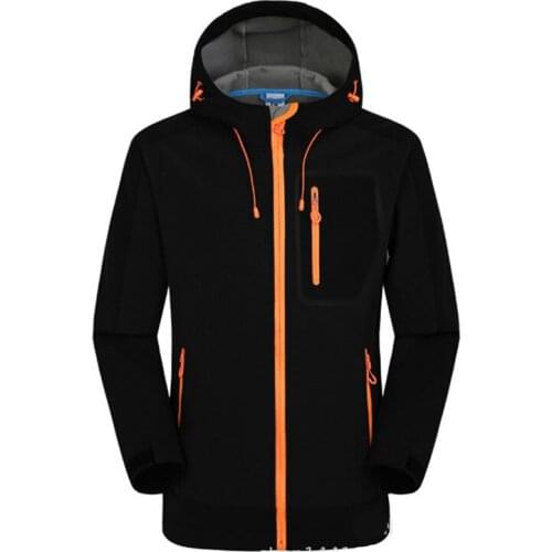 Outdoor Men Hiking Jackets Windproof Waterproof Fleece Hooded soft shell Coats Male Camping Climbing Trekking Sports Windbreaker