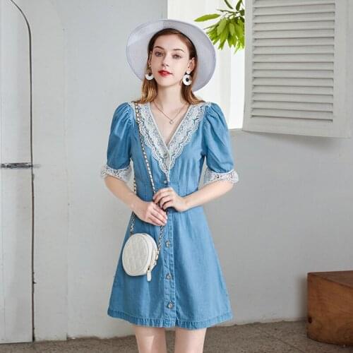 PANJOINER Fashion Denim Dresses