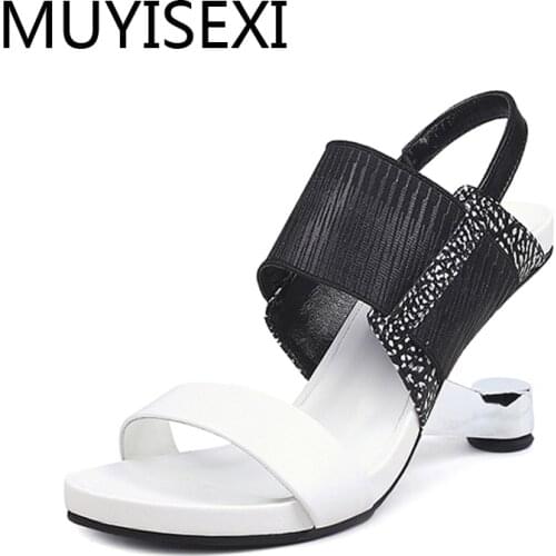 Gladiator Sandals Women Metal High Heel Sandals Women Shoes Mixed Color Open Toe Summer Women Sandals HL104 MUYISEXI