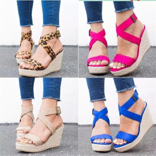 Summer Hemp Rope Bottom Wedge Fish Mouth Sandals Womens Lightweight And Breathable Large Size Casual High-Heeled Roman Shoes
