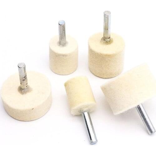 2pcs Wool Grinding Wheel Soft Polishing Head 20/25/30/35/40MM Cylindrical Grinder for Metal Mold Marble Glass Jewelry Polish