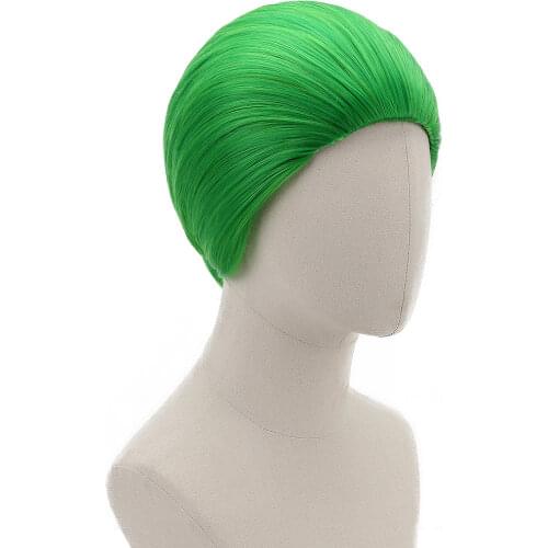 Green Blond Cosplay Synthetic Hair Wigs for Men Girls Party Costume Halloween Comic Movie