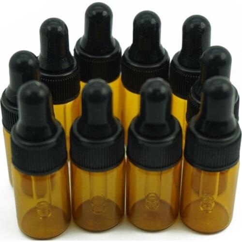 1pcs Empty Dropper Bottle Amber essential oil Glass Aromatherapy Liquid Brown 5-50ml Drop for massage Pipette Bottles Refillable