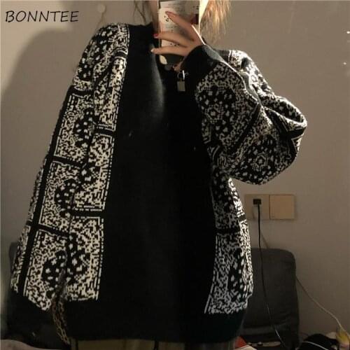 Sweatshirts Women Casual Autumn O-Neck Patchwork Korean Style Stylish All-match Long Sleeve Retro Loose Lazy Chic Female Hoodies