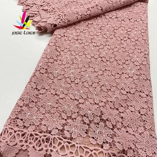 Tissue Cord Sequin lace Fabric Emerald Pink Color 2021 African Mesh Wedding Good Price for Dress XZNI4470