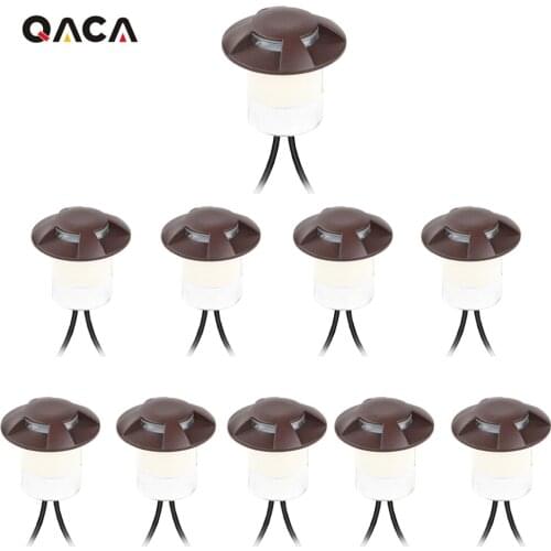 QACA AC/DC Buried Outside Waterproof Ground Lamp Path Landscape Outdoor Decking Floor Lights 10 Pieces With 30W Adapter F109-10