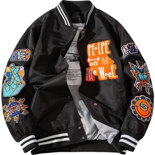 Hip Hop Patchwork Baseball Jackets Mens Letter Daisy Flowers Patch Leather Bomber Jackets Men Spring Oversized Streetwear Coats