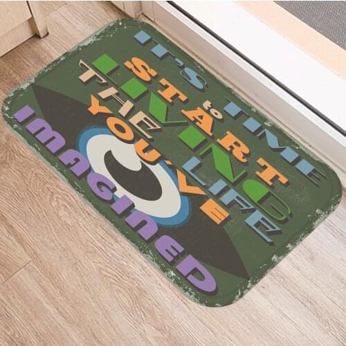 Letter Pattern Entrance Mat Vintage Floor Mats Bedroom Carpet Anti-Slip Kitchen Toilet Doormat Home