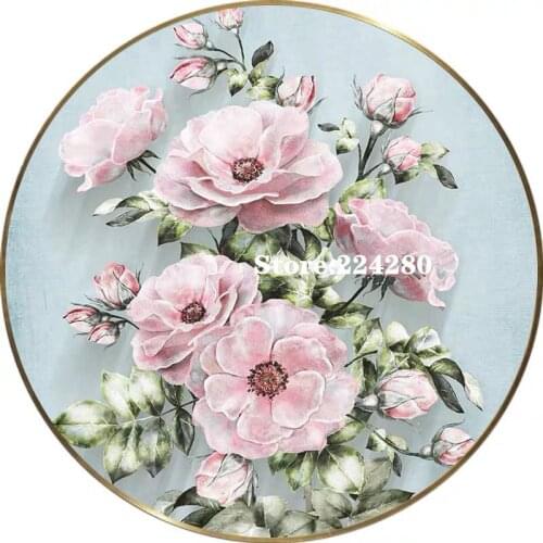 Flower Rose round Needlework Aida Cross stitch 14CT Unprinted Embroidery kits Arts Cross-Stitching,DIY Handmade Home Decor
