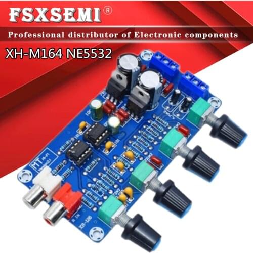 XH-M164 NE5532 Stereo Pre-amp Preamplifier Tone Board Audio 4 Channels Amplifier Module 4CH CH Control Circuit Telephone Preamp