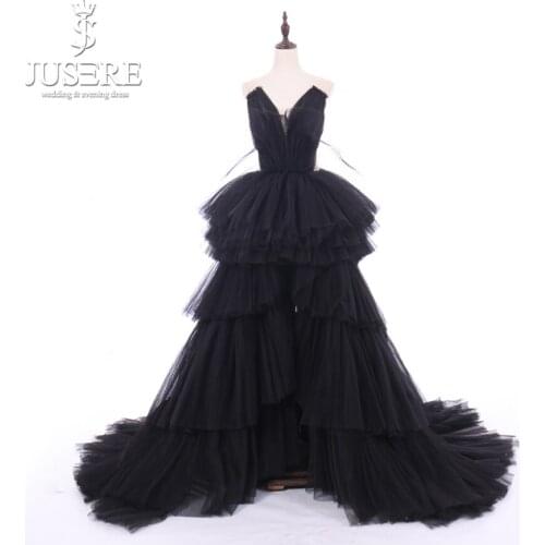 Vestido De Festa Longo Black Evening Dresses Pleat V-Neck See Through Sweep Train Backless Formal Dress Formal Ball Gown GD575