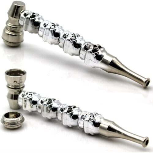 1Pcs Smoking Tubo 130mm Skull Shape Tobacco Pipe Hand Spoon Herb Pipes Accessories Smoke Pipa Cigarette Grinder Tool For Men