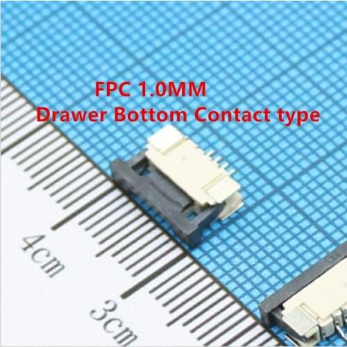 10pcs/lot FPC Connector socket 1.0MM Drawer Bottom Contact type 4P 5p/6/7/8/9/10/11/12/13/14/15/18/20/22/24/26/28/30/32/34/36/37