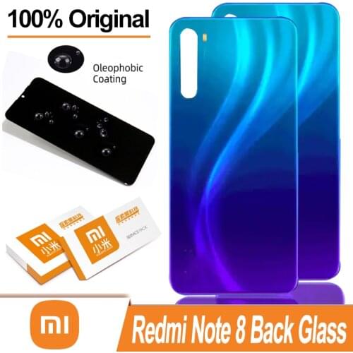 100% Original Back Housing for Xiaomi Redmi Note 8 Note8 Back Cover Battery Glass Rear With Adhesive Sticker Repair Parts