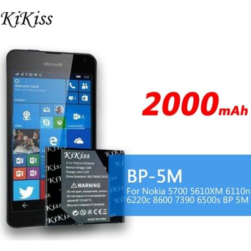 2000mAh BP-5M phone battery for Nokia 6220 Classic 6500 Slide 8600 Luna 6110 Navigator 5610 5700 6500S 7390